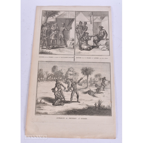 39 - THREE 18TH CENTURY TRIBAL ENGRAVINGS B Picart 1729. 40 cm x 24 cm. (3)