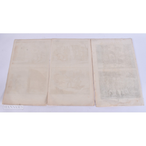 39 - THREE 18TH CENTURY TRIBAL ENGRAVINGS B Picart 1729. 40 cm x 24 cm. (3)