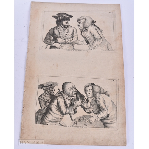 40 - A COLLECTION OF HUMOROUS 18TH CENTURY ENGRAVINGS depicting various figural scenes. 38 cm x 24 cm. (q... 