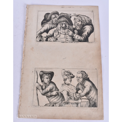 40 - A COLLECTION OF HUMOROUS 18TH CENTURY ENGRAVINGS depicting various figural scenes. 38 cm x 24 cm. (q... 