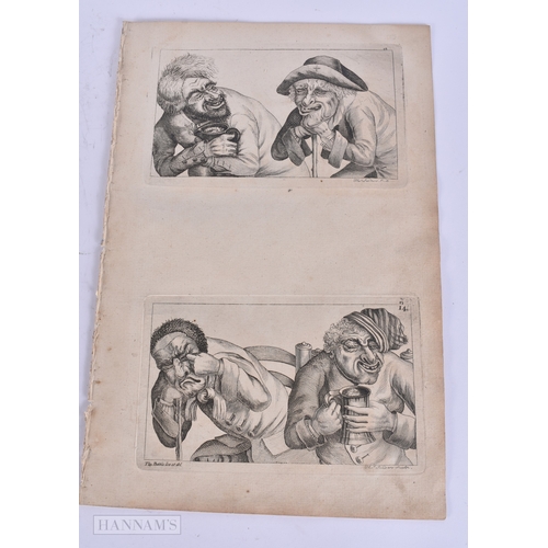40 - A COLLECTION OF HUMOROUS 18TH CENTURY ENGRAVINGS depicting various figural scenes. 38 cm x 24 cm. (q... 