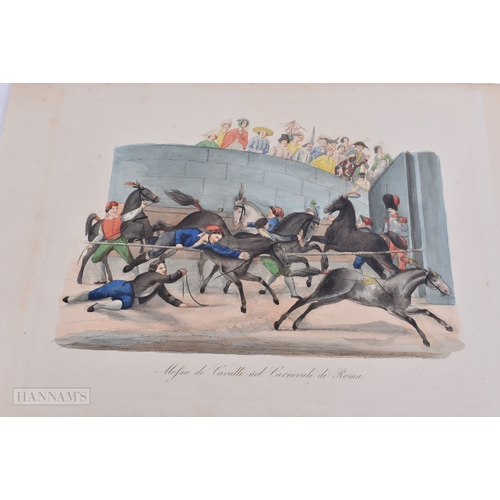 41 - FOUR 19TH CENTURY HAND COLOURED ENGRAVINGS. 38 cm x 26 cm. (4)