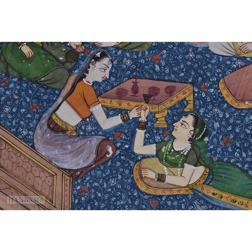 44 - Indian School (19th Century) 2 x Watercolours, Hanging scene & another. Largest 28cm x 14 cm. (2)