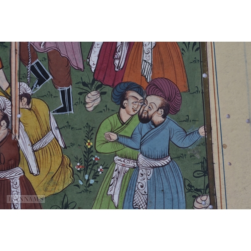 44 - Indian School (19th Century) 2 x Watercolours, Hanging scene & another. Largest 28cm x 14 cm. (2)