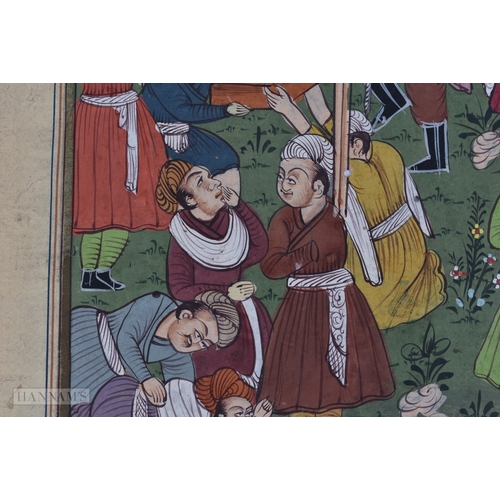 44 - Indian School (19th Century) 2 x Watercolours, Hanging scene & another. Largest 28cm x 14 cm. (2)