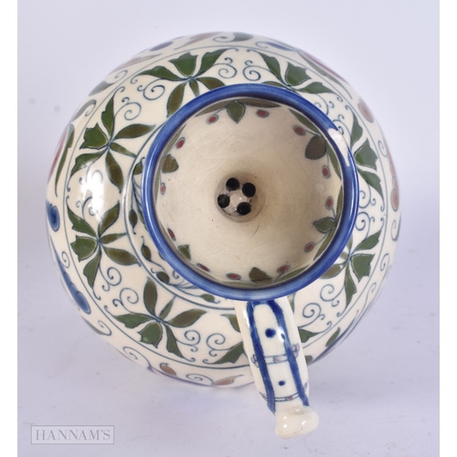 56 - A LARGE HUNGARIAN ZSOLNAY PECS ISLAMIC STYLE EWER. 28cm high.