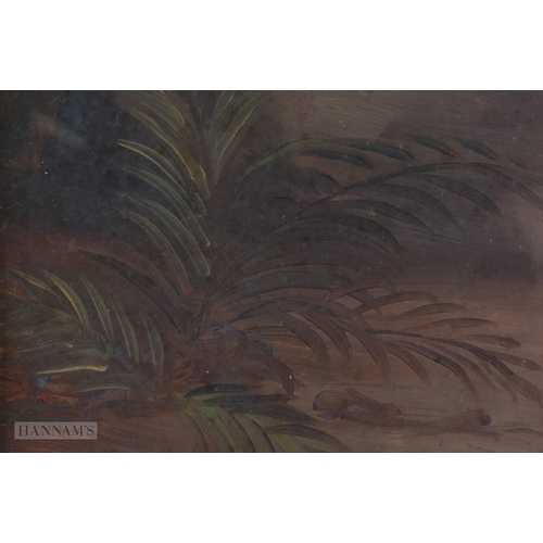 59 - English Naive School (19th Century) Figure with trumpet within a landscape. 78 cm x 68 cm.
