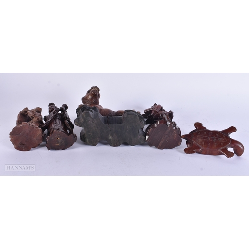 6 - TWO CRATES OF COLLECTABLES including West German ceramics, Chinese wood carvings etc. (qty)
