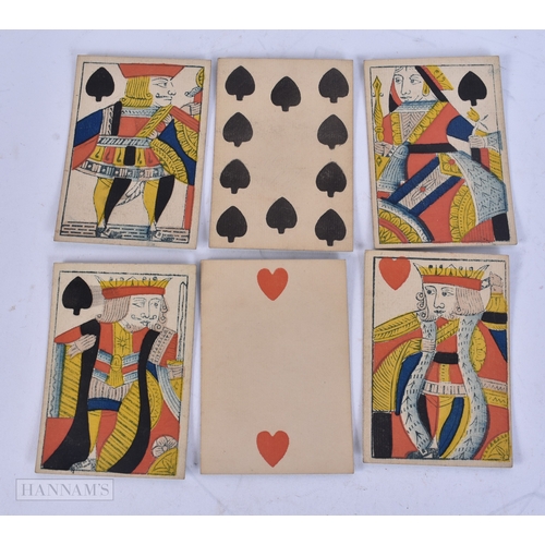 73 - A NEARLY FULL SET OF ANTIQUE THOMAS CRESWICK DUTY ONE SHILLING PLAYING CARDS. 9.5 cm x 6.75 cm. (qty... 