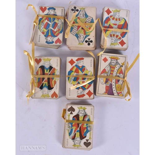 75 - SEVEN PART SETS OF VINTAGE PLAYING CARDS including B P Grimaud. (qty)