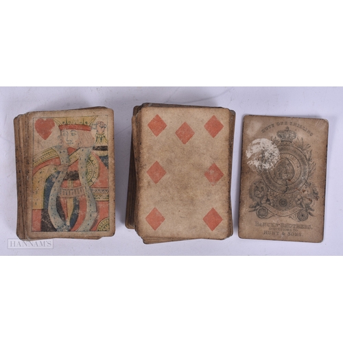 76 - AN EARLY SET OF BANCKS BROTHERS DUTY ONE SHILLING VELLUM PLAYING CARDS. (qty)