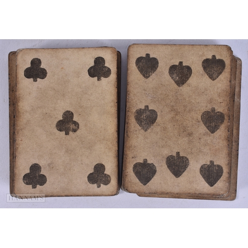 76 - AN EARLY SET OF BANCKS BROTHERS DUTY ONE SHILLING VELLUM PLAYING CARDS. (qty)