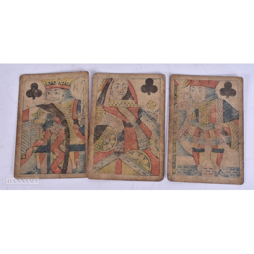 76 - AN EARLY SET OF BANCKS BROTHERS DUTY ONE SHILLING VELLUM PLAYING CARDS. (qty)