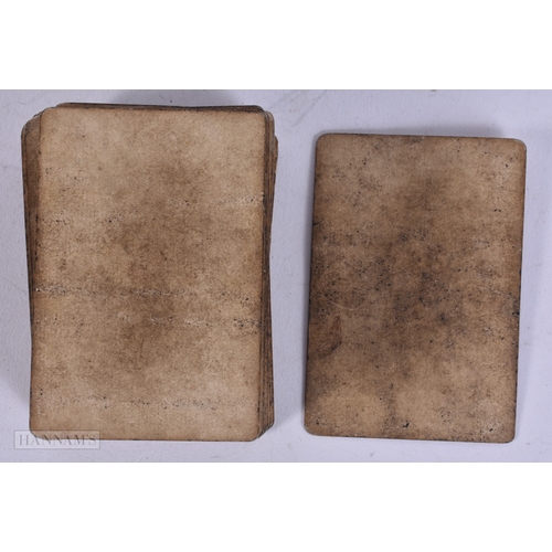 76 - AN EARLY SET OF BANCKS BROTHERS DUTY ONE SHILLING VELLUM PLAYING CARDS. (qty)