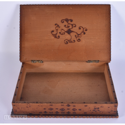 82 - AN UNUSUAL ANTIQUE CONTINENTAL CHINOISERIE POLKA WORK HIDDEN STORAGE BOOK BOX. 23 cm x 17 cm.