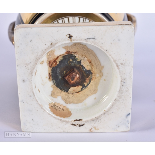 85 - AN EARLY 19TH CENTURY ENGLISH PORCELAIN TWIN HANDLED VASE unusually painted with a still life on a g... 