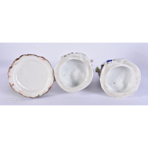 86 - A PAIR OF DRESDEN PLATES together with Continental figures etc. (qty)