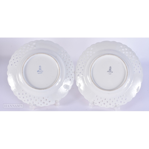 86 - A PAIR OF DRESDEN PLATES together with Continental figures etc. (qty)