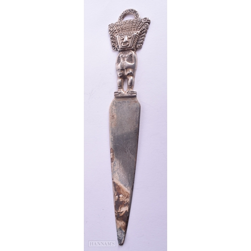 1159 - .925 sterling silver totem inspired bookmark 63g. 19cm long.