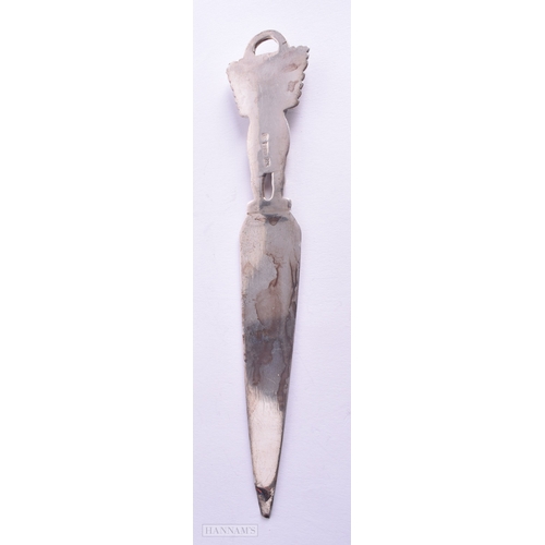 1159 - .925 sterling silver totem inspired bookmark 63g. 19cm long.
