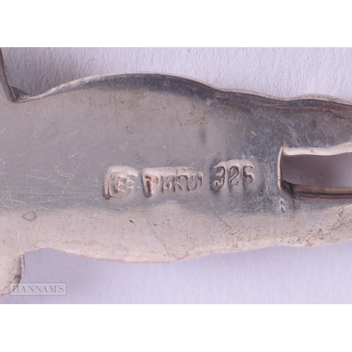 1159 - .925 sterling silver totem inspired bookmark 63g. 19cm long.