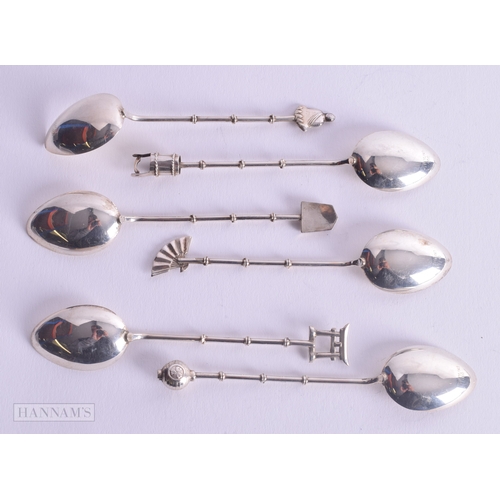 1167 - 6 x .950 silver souvenir spoons 35g. 11.5 cm long. (6)