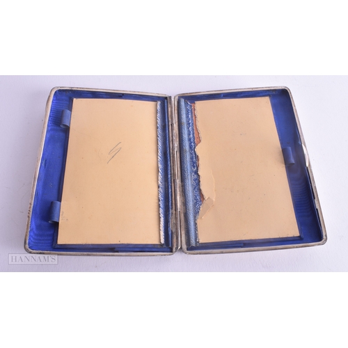 1201 - antique Victorian george unite .925 sterling silver pocket notebook 111g. Birmingham 1883. 7.5 cm x ... 
