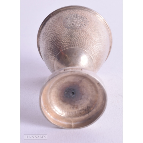 1206 - Antique / Vintage Stamped .900 Japanese Silver Hammered Egg Cup (35g). 6.75 cm x 4.5 cm.