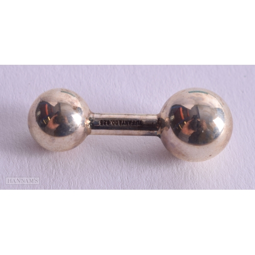 1237 - A PAIR OF TIFFANY SILVER CUFFLINKS. 13 grams. 3 cm x 1 cm.