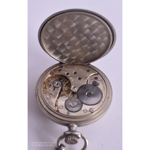 1242 - Vintage Omega Open Face Pocket Watch Hand-Wind Working. 4.75 cm wide.