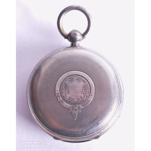 1247 - Antique 925 Silver Fusee Pocket Watch Key-Wind Spares/Repairs. Chester 1888. 149 grams. 5.25 cm wide... 