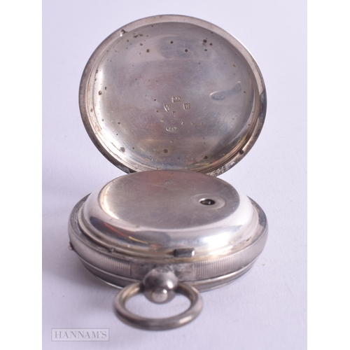 1247 - Antique 925 Silver Fusee Pocket Watch Key-Wind Spares/Repairs. Chester 1888. 149 grams. 5.25 cm wide... 