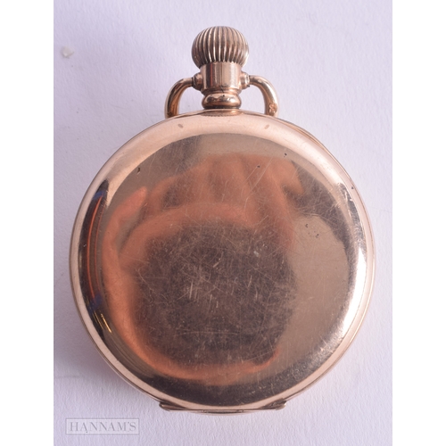 1249 - Admiral Open Face Rolled Gold Pocket Watch Hand-Wind Working. 5 cm wide.