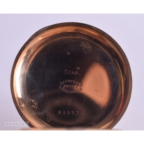 1249 - Admiral Open Face Rolled Gold Pocket Watch Hand-Wind Working. 5 cm wide.