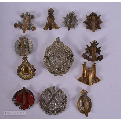 1279 - Military Cap Badges Inc A&SH, Royal Marines, Hussars. (12)