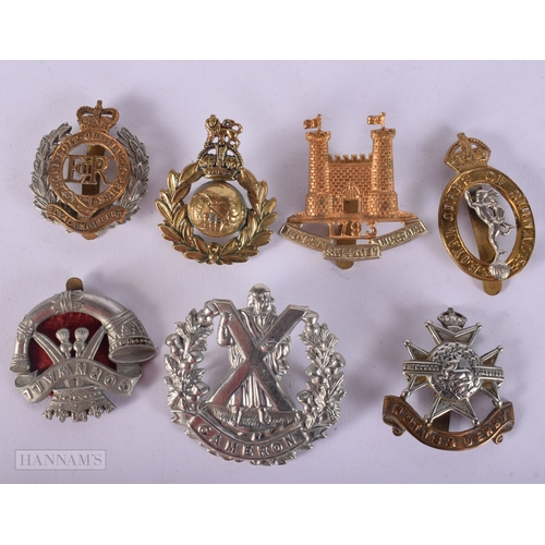1279 - Military Cap Badges Inc A&SH, Royal Marines, Hussars. (12)