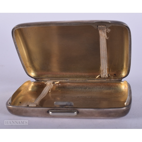 1292 - Victorian 1896 Chester Sterling Silver Cigarette Case w/ Hunt Scene Enamel 102g. 6.25 cm x 8.75 cm.