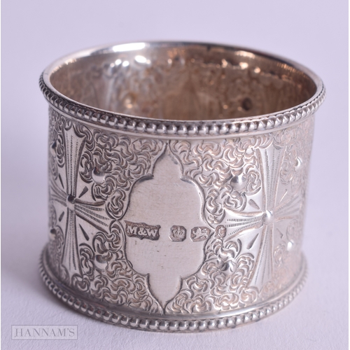 1293 - 4 x .925 sterling silver napkin rings inc Victorian, figural 108g. (4)