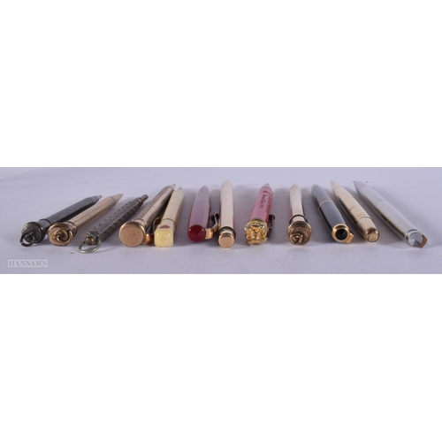 1297 - 12 x Antique / Vintage Propelling Pencils Inc Parker, Rolled Gold, Life-Long Etc. (12)