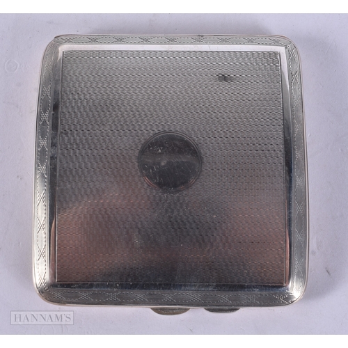 925 sterling silver art deco curved cigarette case 111g. Birmingham 1921.  8.75 cm x 9 cm