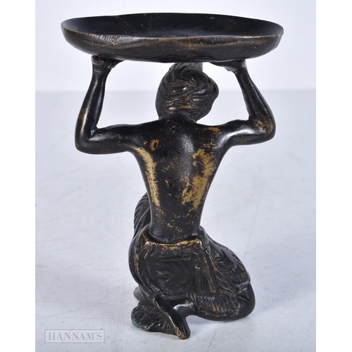 3009 - A small Indian bronze trinket dish/tazza 11 cm.