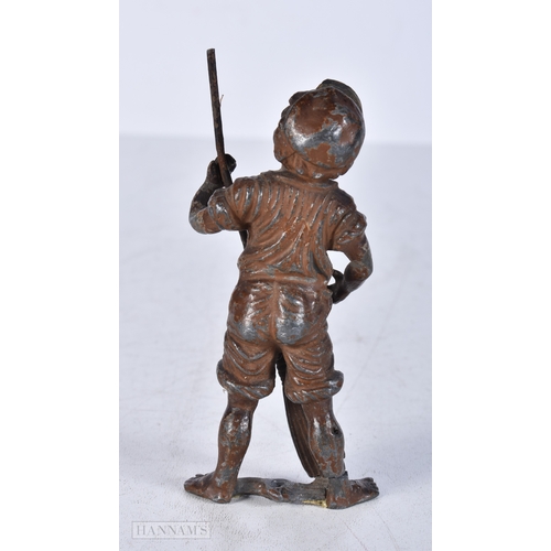 3010 - A small vintage metal chimney sweep figure 9cm