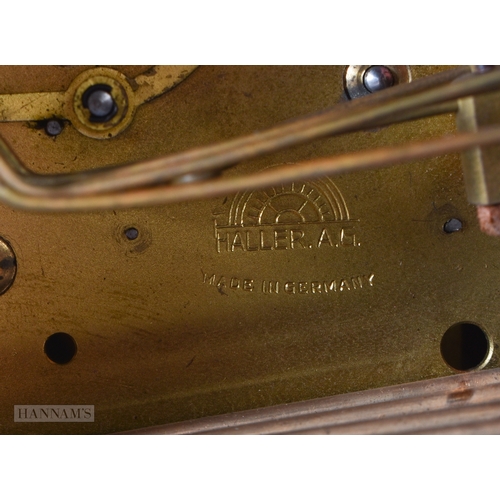 3021 - A German Haller wooden framed mantle clock 20 x 36cm