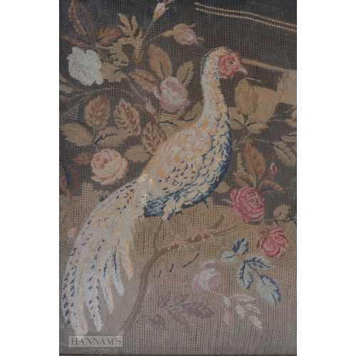 3033 - A framed antique Century tapestry 37 x 34cm