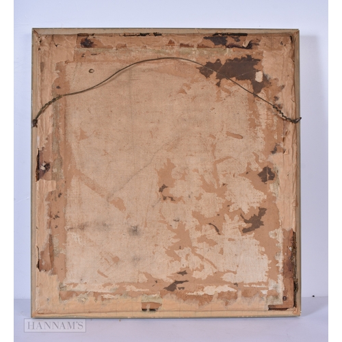 3033 - A framed antique Century tapestry 37 x 34cm