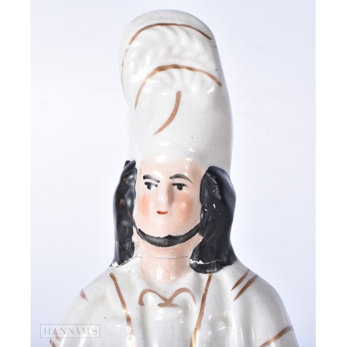 3036 - A pair of 19th Century Staffordshire porcelain Flat back horse riders together with 2 other flatback... 