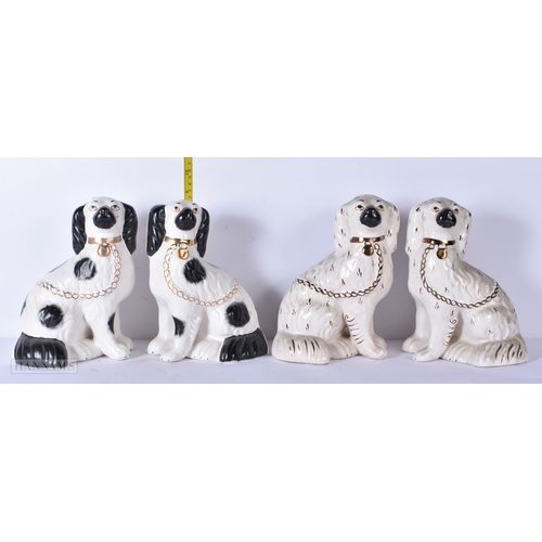 3037 - Two pairs of Staffordshire flat back dogs 23cm (4)
