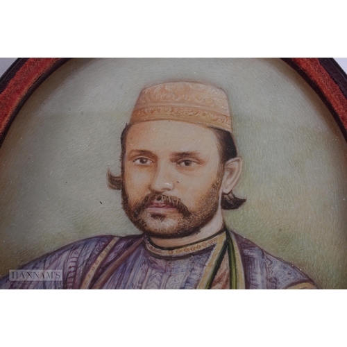 26 - Indian School (19th Century) Watercolour, Portrait. 11 cm x 9.25 cm.