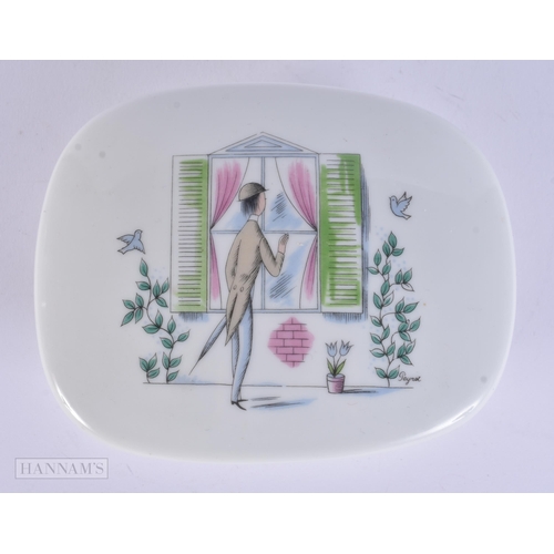 300 - A ROSENTHAL PORCELAIN BOX AND COVER. 15 cm x 11.5 cm.