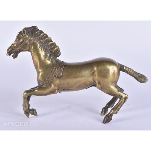 303 - AN ANTIQUE RENAISSANCE STYLE BRONZE HORSE. 18 cm wide.